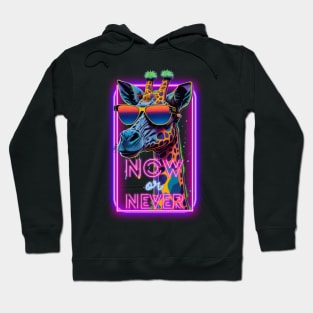 Neon Giraffe with Sunglasses Motivational quote Hoodie